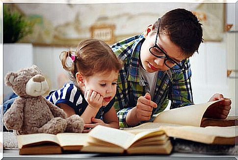 Brothers reading