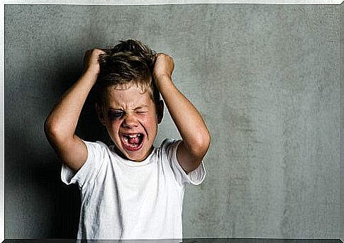 Boy yelling at himself with diagnosis of childhood psychopathy