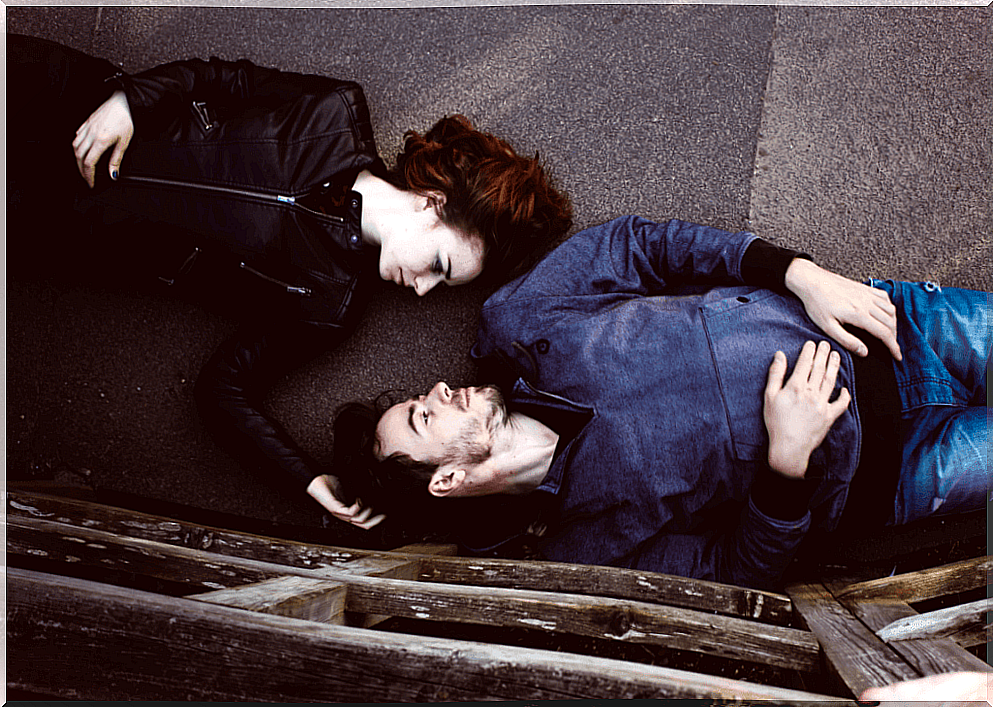 Couple lying on the floor