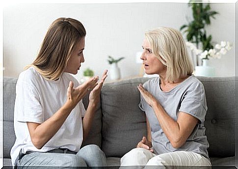 Girl and mother-in-law arguing