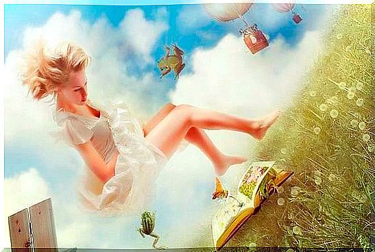 girl in white dress on a book