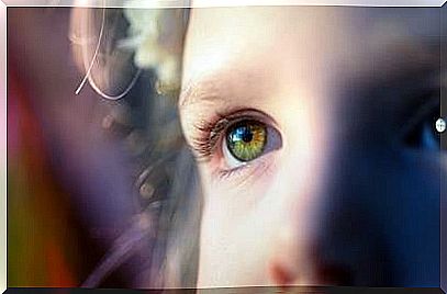 Eyes of a child with developmental trauma