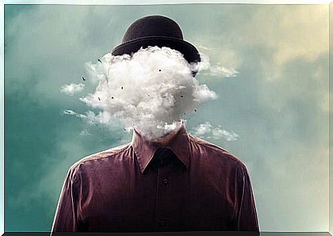 Man in clouds