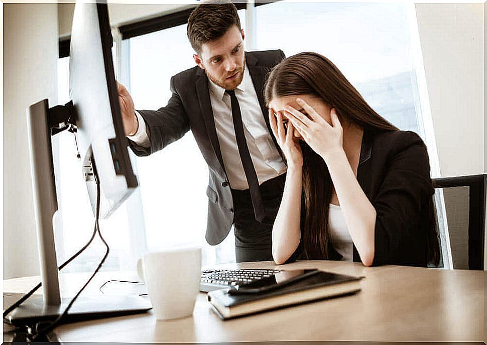 Man angry with female employee