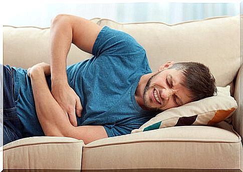 Man with stomach pain