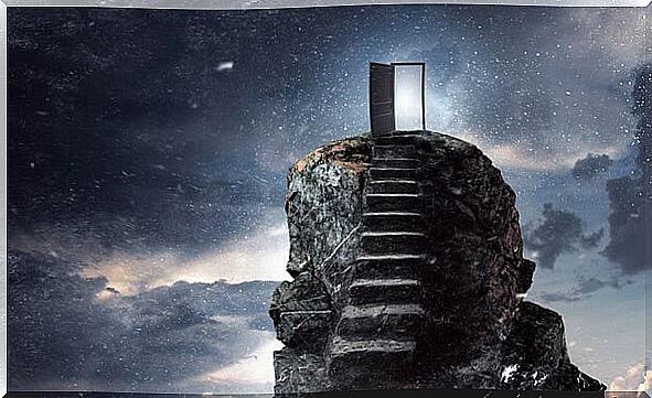 staircase leading to a door symbolizing spiritual intelligence