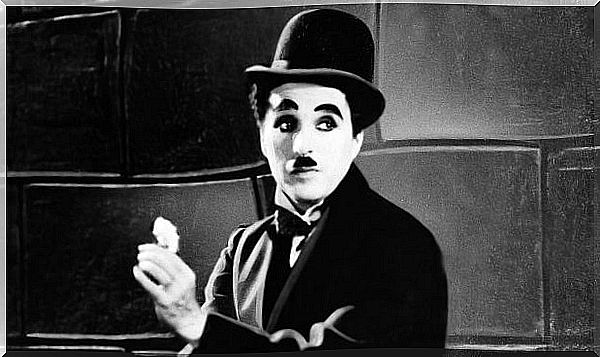 Charles Chaplin acting.