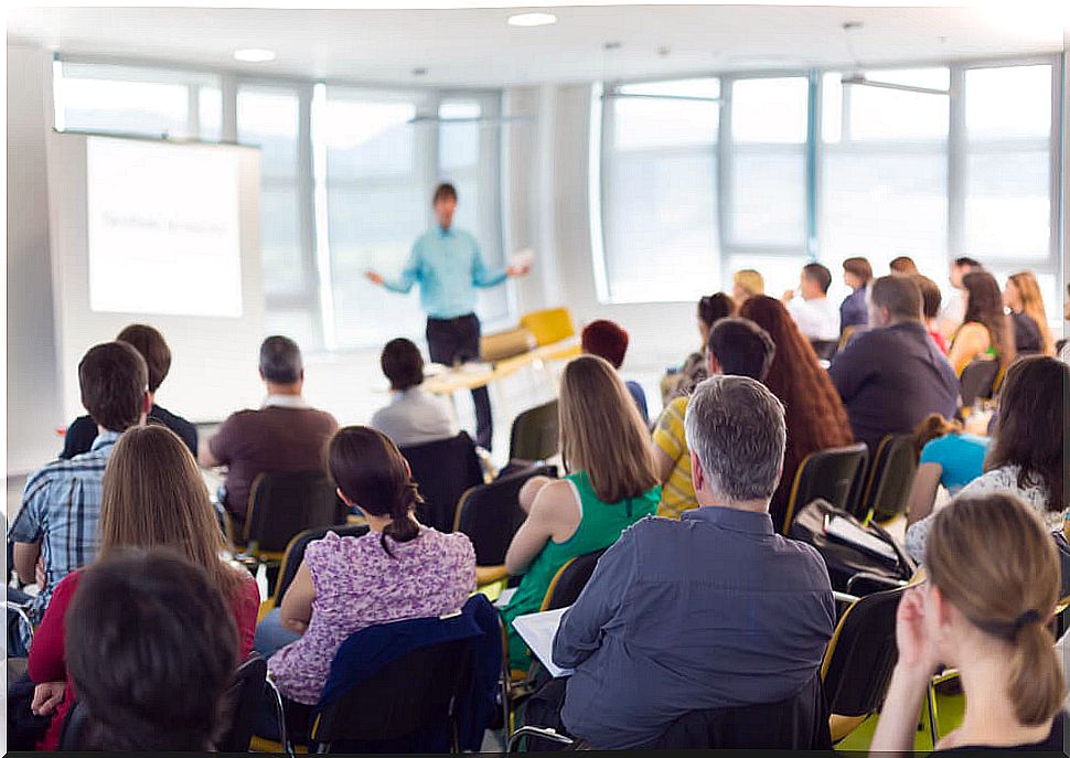 Man giving a lecture