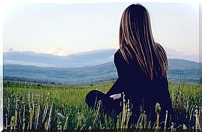 Woman from behind trying to live fully