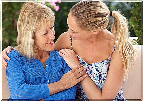 Mother and daughter talking