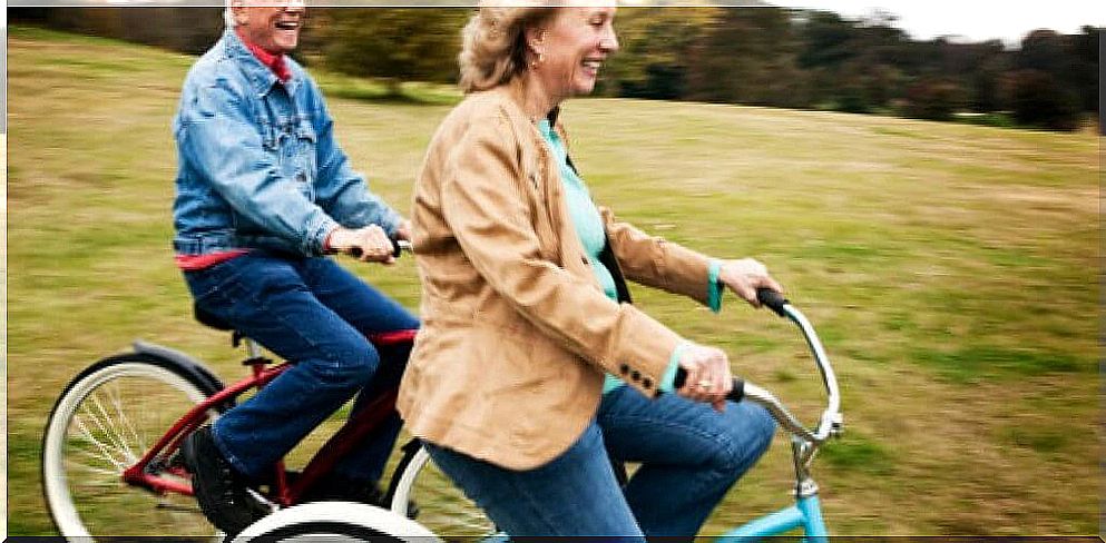 Seniors on bicycles